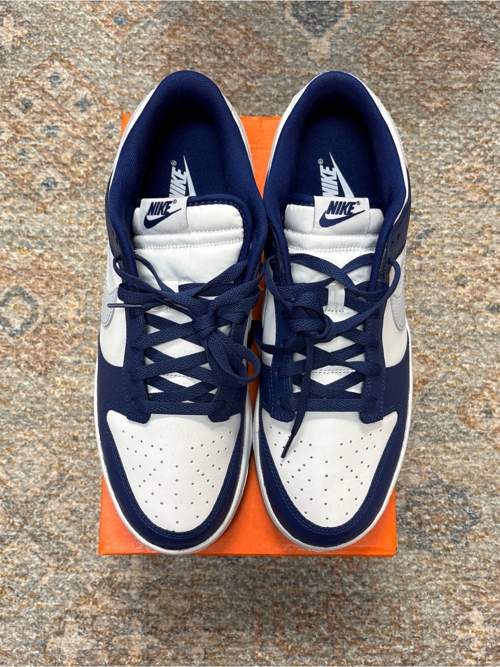 Nike Men’s Low-Top Sneakers - White & Navy Dunks - Picture 7 of 13